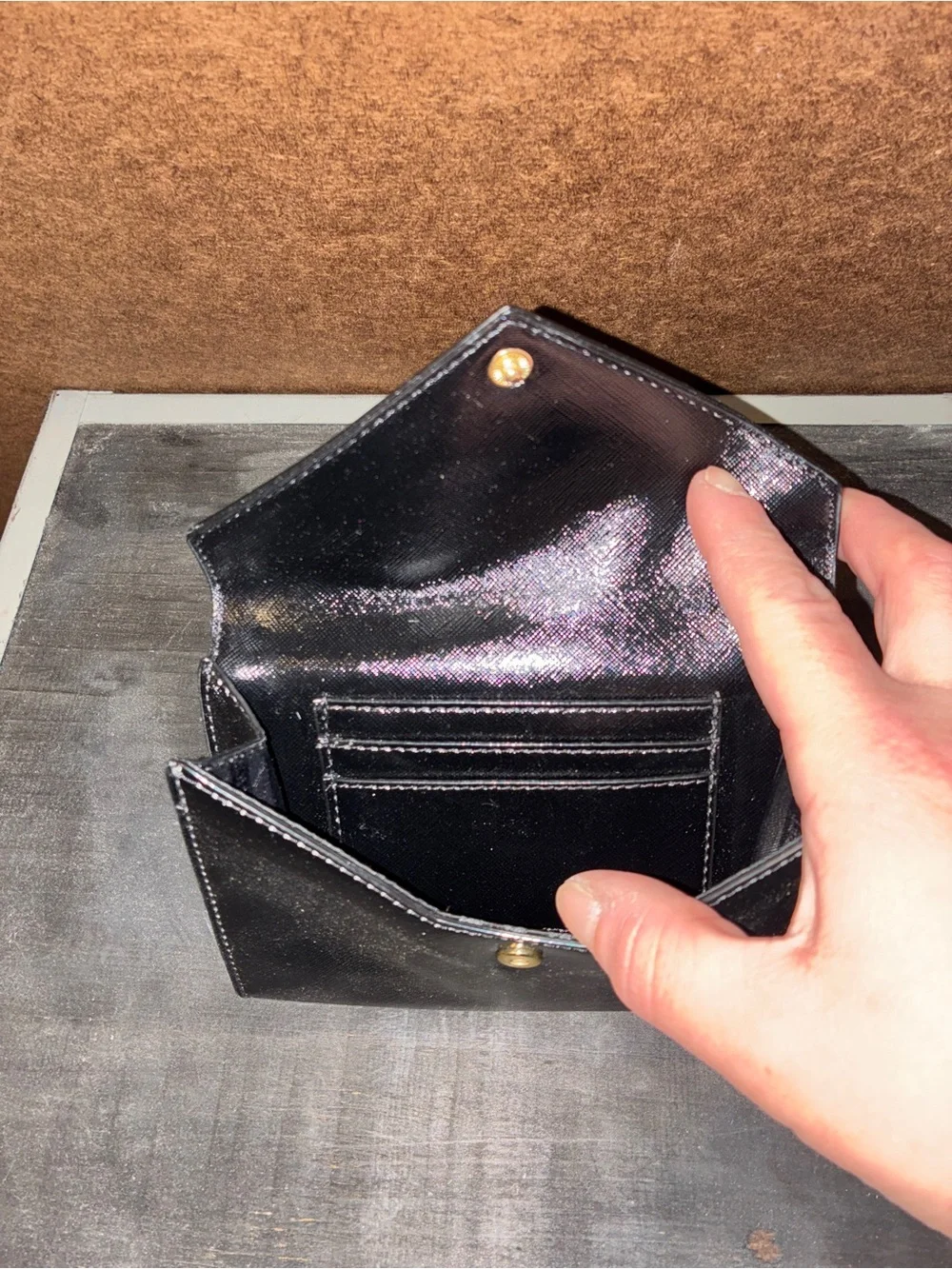 Victoria's Secret Black Envelope Wallet with Gold Logo - Picture 3 of 4